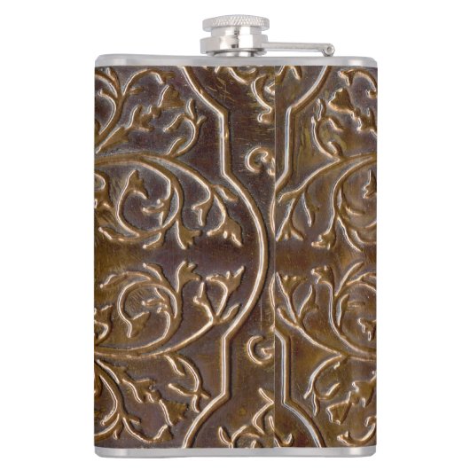 Faux Engraved Copper Design Flachmann (Rückseite)