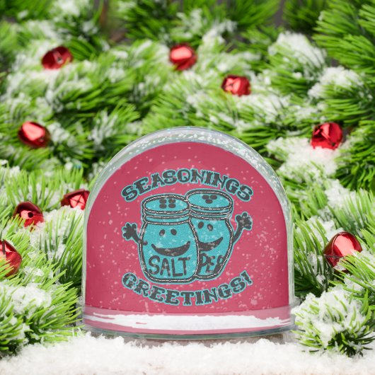 Faux Felt Style Salt & Pepper Seasonings Greetings Schneekugeln (Weihnachten)