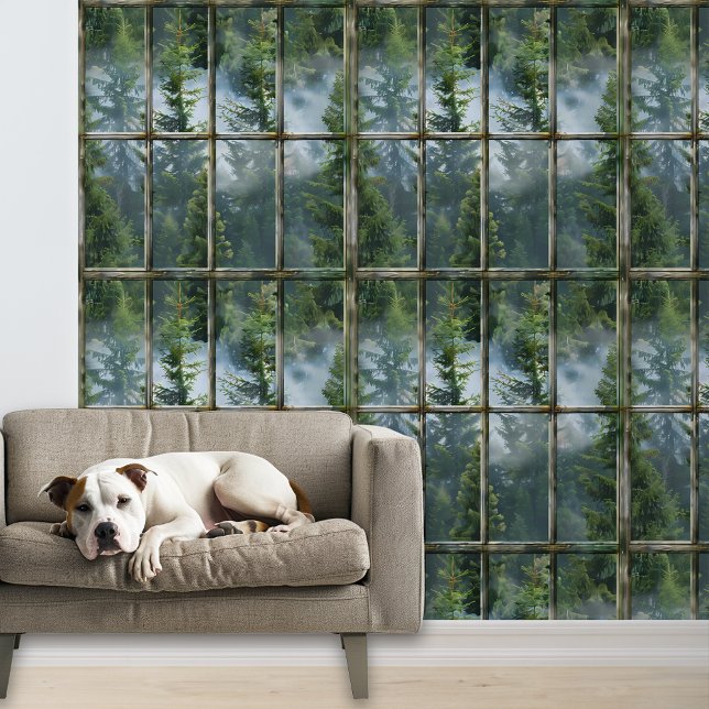 Faux-Fenster-Waldhintergrund  Tapete (Von Creator hochgeladen)