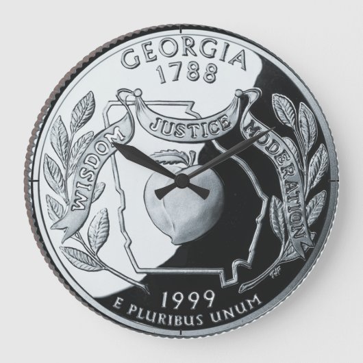 Faux Georgia State Quarter Große Wanduhr (Vorderseite)