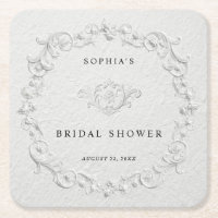 Faux geprägte florale Bridal Shower Quadratische P