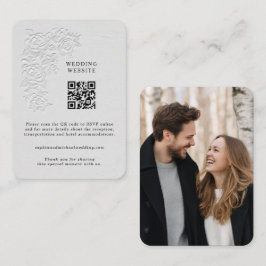 Faux geprägte weiße Rosen Hüllenkarte Begleitkarte