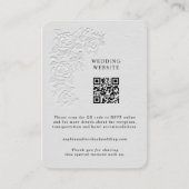 Faux geprägte weiße Rosen Hüllenkarte Begleitkarte (Vorderseite)