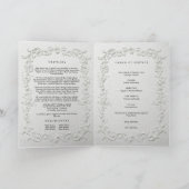 Faux geprägtes Blumengedächtnis Trauerprogramm Karte (Innenseite)