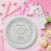Faux geprägtes florales Taufpapier Pappteller (Party)