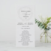 Faux geprägtes weißes Rosen-Hochzeitsprogramm Programm (Stehend Vorderseite)