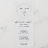 Faux geprägtes weißes Rosen-Hochzeitsprogramm Programm (Vorderseite)