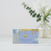 faux glitter bee and flowers Business Card Visitenkarte (Stehend Vorderseite)