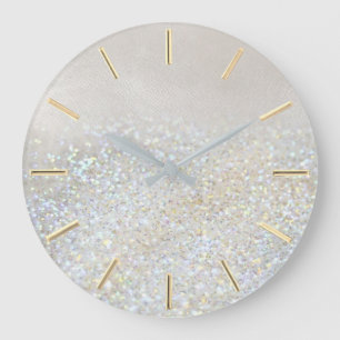 faux glitter design große wanduhr