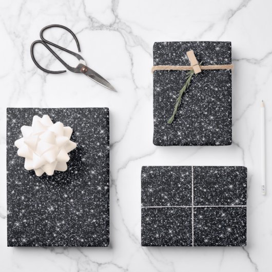 Faux-Glitter-Geschenkpapierbögen Geschenkpapier Set (Vorderseite)