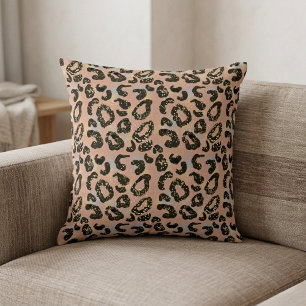 Faux Glitter Leopardenmuster-Zierkissen Kissen