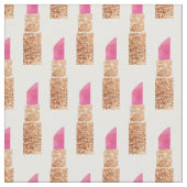 Faux Glitter Lipstick Makeup Beauty Pattern Stoff (Nahaufnahme)