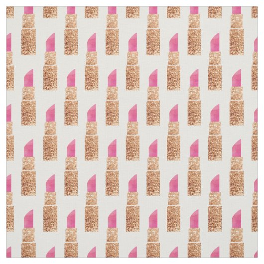 Faux Glitter Lipstick Makeup Beauty Pattern Stoff (Muster)