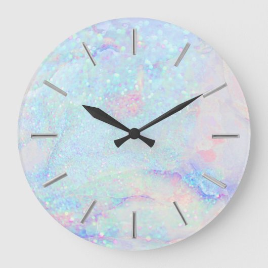 faux glitter marble art große wanduhr (Vorderseite)