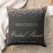Faux Glitter Pink Black Bridal Shower Personalized Kissen (Decke)