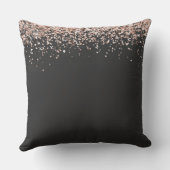 Faux Glitter Pink Black Bridal Shower Personalized Kissen (Rückseite)