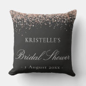 Faux Glitter Pink Black Bridal Shower Personalized Kissen (Vorderseite)