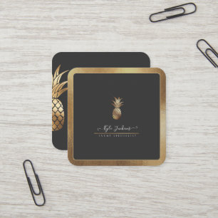 FAUX-GOLD-ANANAS DIY-HINTERGRUND QUADRATISCHE VISITENKARTE