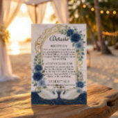 Faux Gold Arch & Marble Navy Blue Floral Begleitkarte