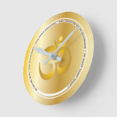 Faux gold aum yoga with mantra blessing runde wanduhr (Winkel)