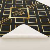 Faux Gold Axis Monogram –Black and Gold - Medium Sherpadecke (3/4)