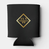 Faux Gold Axis Monogram – Black & Gold Dosenkühler (Rückseite)