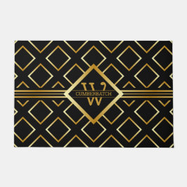 Faux Gold Axis Monogram – Black & Gold Fußmatte