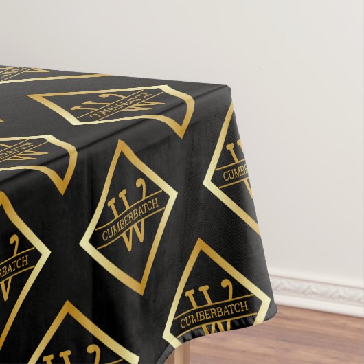 Faux Gold Axis Monogram – Black & Gold Tischdecke (Beispiel)