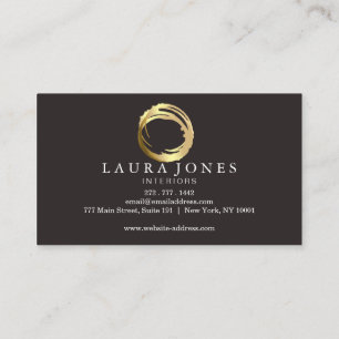 Faux Gold bemalter Kreis Designer Visitenkarte