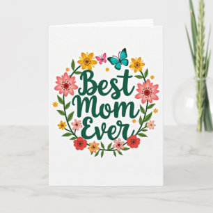 Faux-Gold-„Beste-Mutter-aller-Zeiten“-Blumenkarte Karte