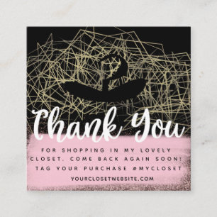 Faux Gold Boutique Kleiderbügel Schrank Bekleidung Quadratische Visitenkarte