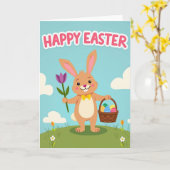 Faux Gold Bunny Springtime Card Karte (Gelbe Blume)