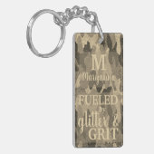 Faux Gold Camouflage Glitter Metallic Camo Name Schlüsselanhänger (Vorderseite links)