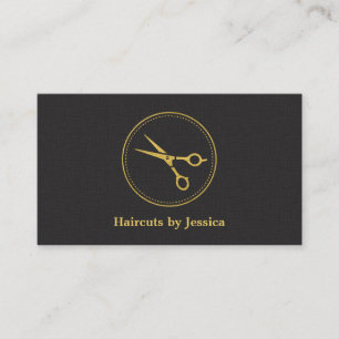 Faux Gold Chic Glam Schere Friseur Visitenkarte
