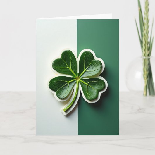 Faux Gold Clover Good Luck Card Karte (Vorderseite)