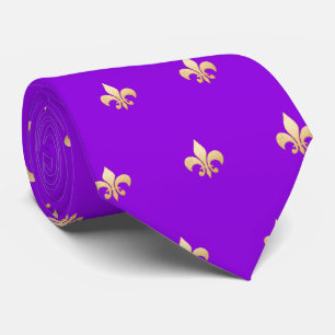 Faux Gold Fleur de lis DIY Neon Violett  Krawatte