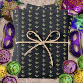 Faux Gold FleurDeLis on Graphite Geschenkpapier Set