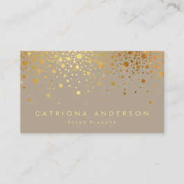 Faux Gold Foil Confetti Dots Modern Business Card Visitenkarte