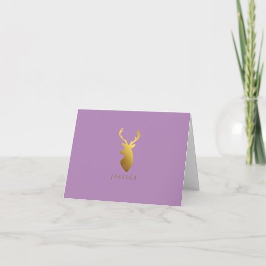 Faux Gold Foil Deer Head (Vorderseite)