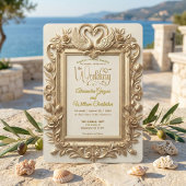 Faux Gold Foil Embossed Baroque Floral Wedding Einladung