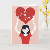 Faux Gold Foil Love You Card Karte (Gelbe Blume)