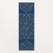 Faux Gold Foil On Dark Blue Decorative Mandala Yogamatte (Vorderseite)