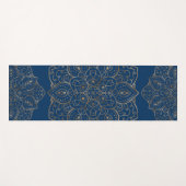 Faux Gold Foil On Dark Blue Decorative Mandala Yogamatte (Vorderseite (Horizontal))