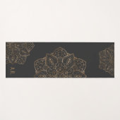 Faux Gold Foil On Dark Gray Mandala With Initials Yogamatte (Vorderseite (Horizontal))