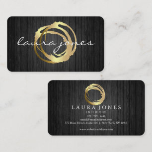 Faux-Gold-gemalter Kreis-Designer Visitenkarte