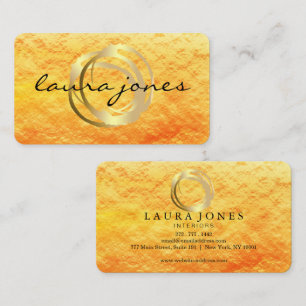 Faux-Gold-gemalter Kreis-Designer Visitenkarte