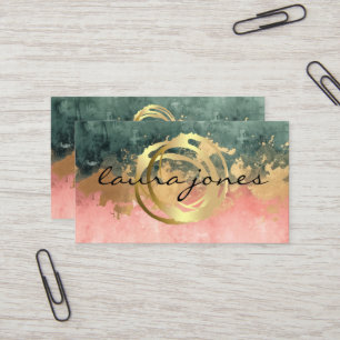 Faux-Gold-gemalter Kreis-Designer Visitenkarte