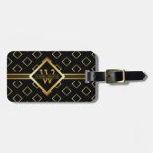 FAUX Gold Geometrisches Muster mit Monogramm auf S Gepäckanhänger (Vorderseite horizontal)