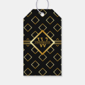 FAUX Gold Geometrisches Muster mit Monogramm auf S Geschenkanhänger (Rückseite)
