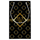 FAUX Gold Geometrisches Muster mit Monogramm auf S Kleine Geschenktüte (Rückseite)